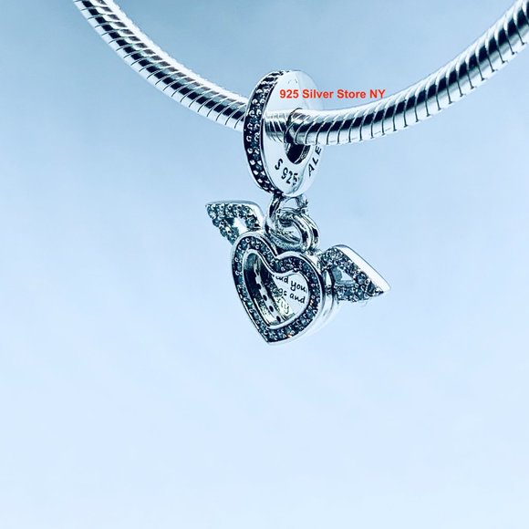 NEW Pandora HEART and ANGLE WINGS Dangle Charm - Picture 5 of 7